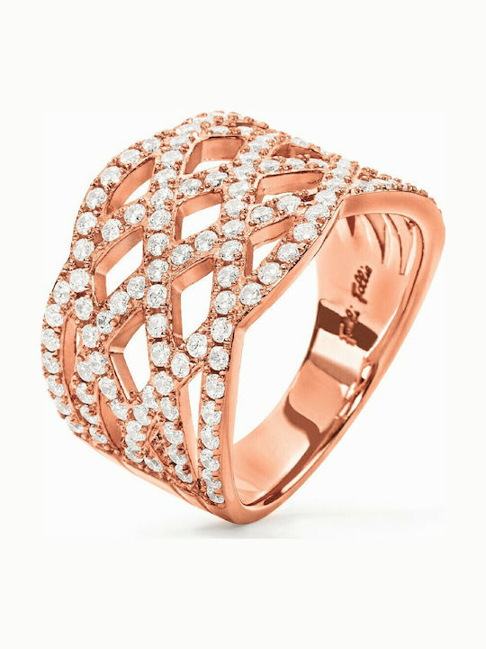 Folli Follie Women's Gold Plated Steel Ring Folli Follie Women's Gold Plated Steel Ring