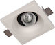 Geyer Square Plaster Recessed Spot with Socket GU10 Adjustable White 17x17cm. 1pcs