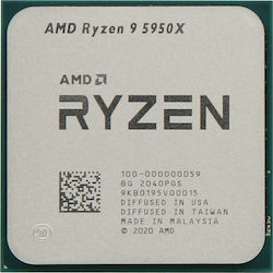 AMD Ryzen 9 5950X 3.4GHz Επεξεργαστής 16 Πυρήνων για Socket AM4 Tray