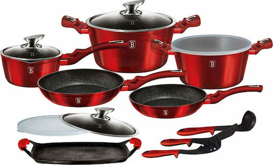 Berlinger Haus Metallic Line Cookware Set Made of Aluminum Burgundy Collection 16 Pieces Berlinger Haus Metallic Line Cookware Set Made of Aluminum Burgundy Collection 16 Pieces