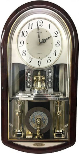Rhythm Antikes Wanduhr Metallisch Braun 31.4x11.8cm