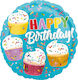 Balloon Foil Birthday-Celebration Round Multicolour Cupcake 45cm