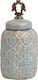 Fylliana Decorative Vase Turquoise 13x13x29cm