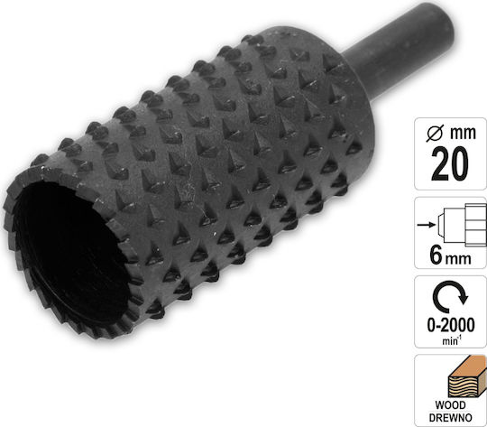 Yato Hss Cylindrical Wood Rasp 20mm Cutter Bit HSS for Metal \ Wood \ Plastic 20mm x 6mm