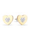 Luca Barra Earrings made of Steel Gold Plated with Stones OK1088