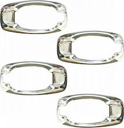 S-dizayn Car Door Frame Decoration Decorative Interior Door Handle Trim Fiat Doblo Panelvan/Lav 2010 Chrome 4pcs in Silver Color