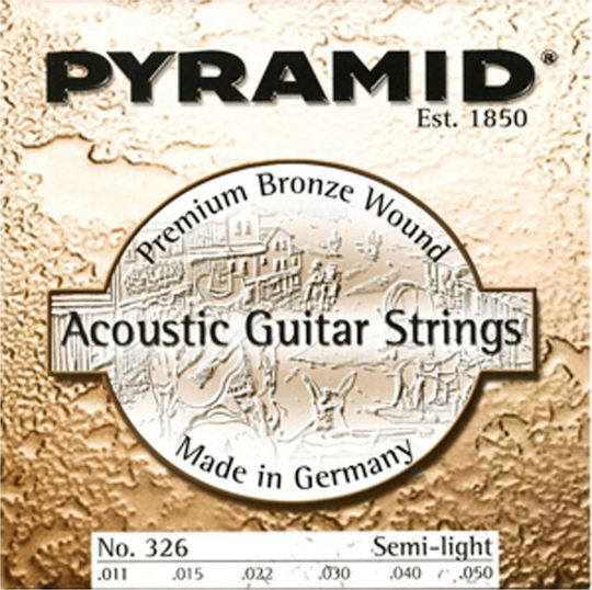 Pyramid Premium Bronze Wound Set Acoustic Guitar Strings Phosphor Bronze 11 - 50 Semi-Light