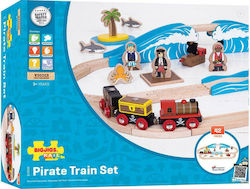 Big Jigs Πειρατές Set with Train made of Wood for 3++ Years