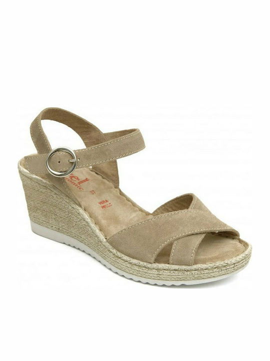 Level Anatomic 2067 Anatomic Women's Ankle Strap Platforms Beige