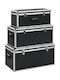 vidaXL Metallic Decorative Trunks Set Black 3pcs