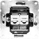 Adeleq Doppel Netzsteckdosenmechanismus und Telefon RJ45/RJ11 Typ Cat6 15-019