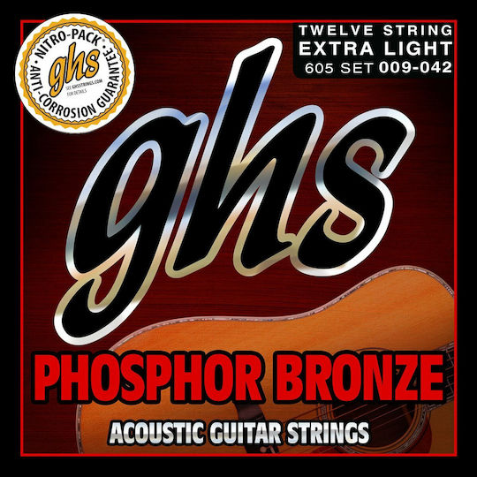 GHS Strings Σετ Phosphor Bronze Χορδών 9 - 42" για Ακουστική Κιθάρα 12-String Extra Light