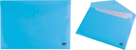 Madrid Papel Folder with Button for Paper A4 Light Blue