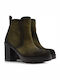 Yokono Teslin 006 Leather Women's Ankle Boots Khaki Teslin-006