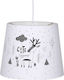 Funna Baby Kids Fabric Single Ceiling Light Cute & Wild Grey 60W 30x26cm