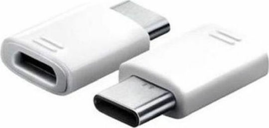 Samsung Μετατροπέας USB-C male σε micro USB female Λευκό 1τμχ EE-GN930BW