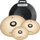 Istanbul Cymbals' Set with Carrying Case Agop Xist Brilliant Cymbal Set (14" Hi-Hat, 16" Crash, 20" Ride)