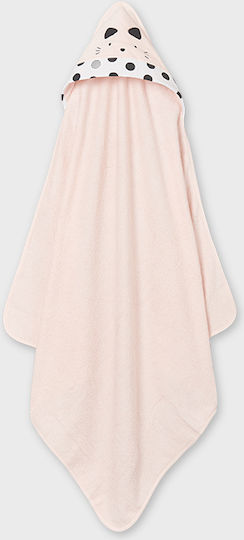 Mayoral Baby Hooded Towel Pink 90x90cm