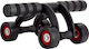 Abdominal Wheel Black with Anti-Slip Handles & Mat και Μπάρα Εκγύμνασης Σώματος Μαύρη/Κόκκινη
