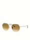 Ray Ban Jack Sonnenbrillen mit Gold Rahmen und Braun Verlaufsfarbe Linse RB3565 001/51