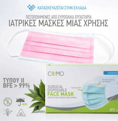 Como Medical Mask Non-Reusable 3ply Type II BFE >99% Non-Reusable Type II Surgical 50 Pieces