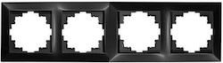 Adeleq Switch Frame 4 Positions Horizontal Installation in Black Color 15-0331