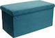 Stool Bench Stool Collapsible Upholstered with Velvet Petrol 76x38x38cm