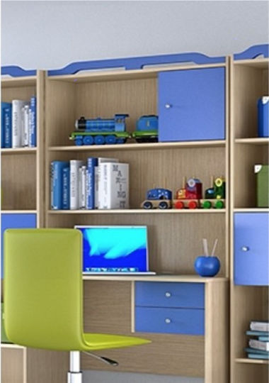 S2 Regal Wandhalterung Oak-Blue 100x30x105cm