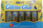 Amos Kleber Glitter Gold 120ml Set 5Stück