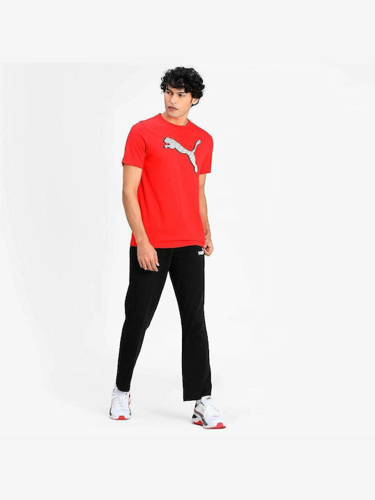 Puma Modern Sports Αθλητικό Ανδρικό T-shirt Κόκκινο Με Στάμπα