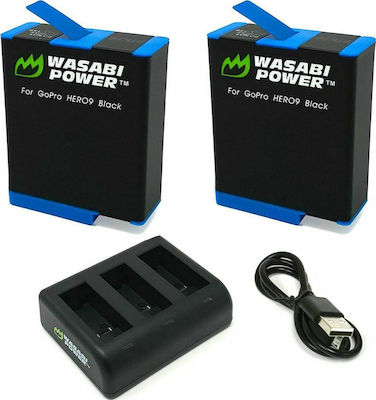 Wasabi Power Battery Kit + Triple Charger Charger για GoPro Hero 9 / Hero 10 / Hero 11