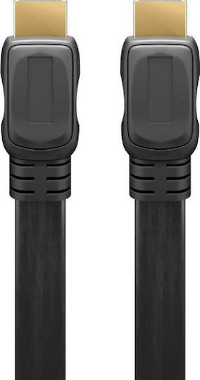 Goobay HDMI 1.4 High Speed 1080p 120Hz Flat Cable HDMI male - HDMI male 3m Μαύρο