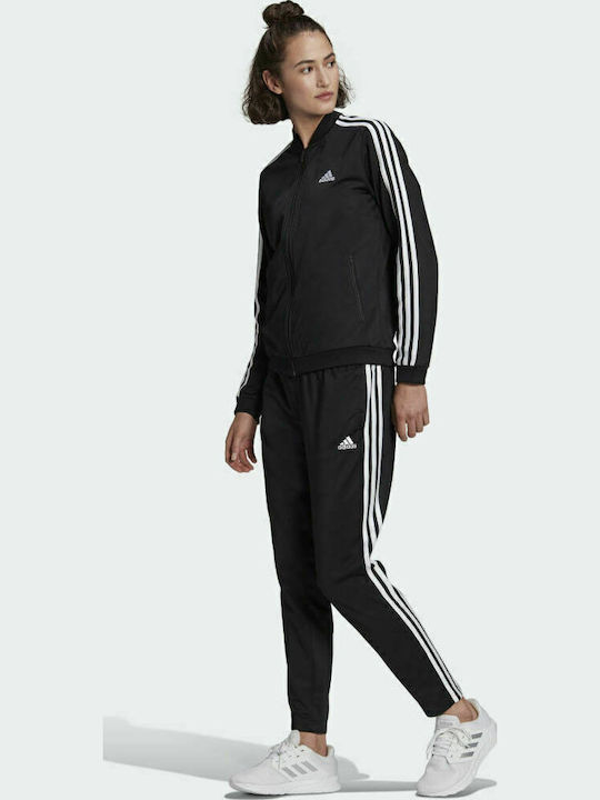 Essentials 3 Stripes Σετ Φόρμας Μαύρο