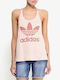 Adidas Carib Logo Women's Athletic Cotton Blouse Sleeveless Pink