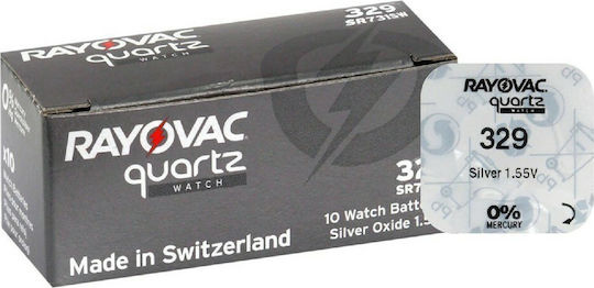 Rayovac 329 SR731SW Μπαταρία Silver Oxide Ρολογιών SR731 1.55V 1τμχ