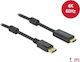 DeLock Кабел DisplayPort мъжки - HDMI мъжки 1м Черен (85955)