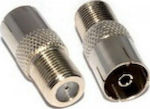 Cavel Μετατροπέας Coaxial male σε F-Connector female Ασημί (271-63)