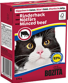 Bozita Feline Wet Food for Adult Cat in Pouch with Beef Without Cereals 370gr 035759