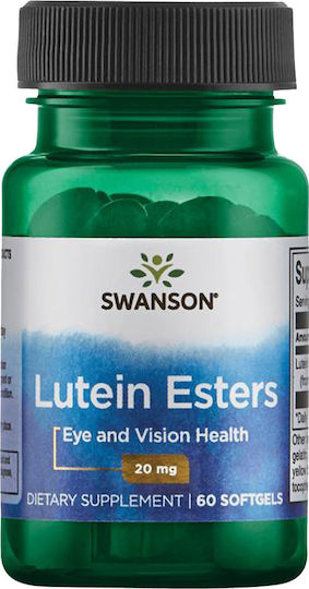 Swanson Lutein Esters 20mg Ειδικό Συμπλήρωμα Διατροφής 60 μαλακές κάψουλες