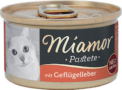 Miamor Pastete Wet Food for Adult Cats In Can with Poultry Συκώτι Πουλερικών 1pc 85gr