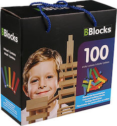 Building Block Wooden Bblocks σε Κουτι for 5+ years 100pcs