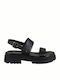 Windsor Smith Leather Women's Flat Sandals in Black Color