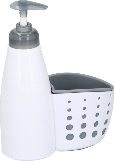 Alpina Appliances Dispenser Κουζίνας Πλαστικό με Θήκη για Σφουγγάρι Λευκό 350ml