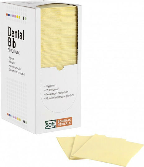 Bournas Medicals Dental Towel Yellow 2ply + 1ply with Dispenser 125 Pieces