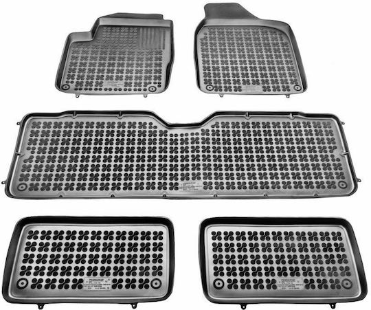 Rezaw Plast Set of Front and Rear Mats 5pcs Tray Type for Volkswagen Sharan 1996-2010 Black