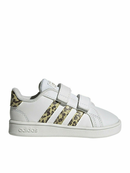 Grand Court Παιδικά Sneakers με Σκρατς Cloud White / Champagne Met.