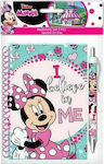 Διακάκης Minnie Mouse Kinder Schreibwarenset mit Notizbuch und Kugelschreiber