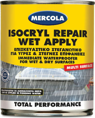 Mercola Isocryl Repair Wet Apply Ελαστομερές Ακρυλικό Επαλειφόμενο Στεγανωτικό Πολυουρεθάνης 0.75lt Λευκό