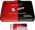 Black Red Eraser Set for Pencil and Pen 20pcs White