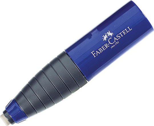 Faber-Castell Kunststoff Anspitzer Blau Fassförmig mit Radiergummi